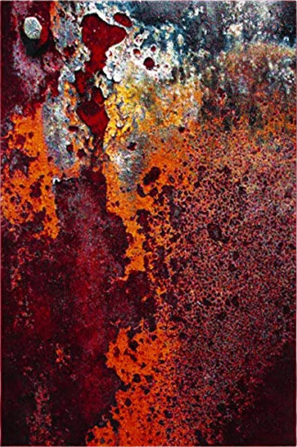 SAFAVIEH Glacier Collection 8' x 10' Red / Orange GLA124Q Modern Abstract Non-Shedding Living Room Bedroom Dining Home Office Area Rug - 8′0″x10′0″