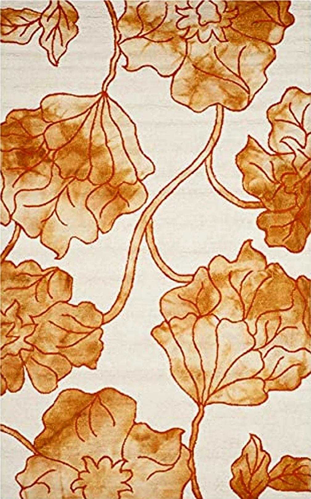 SAFAVIEH Dip Dye Collection 5' x 8' Ivory / Orange DDY683A Handmade Floral Watercolor Premium Wool Area Rug - 5′0″x8′0″