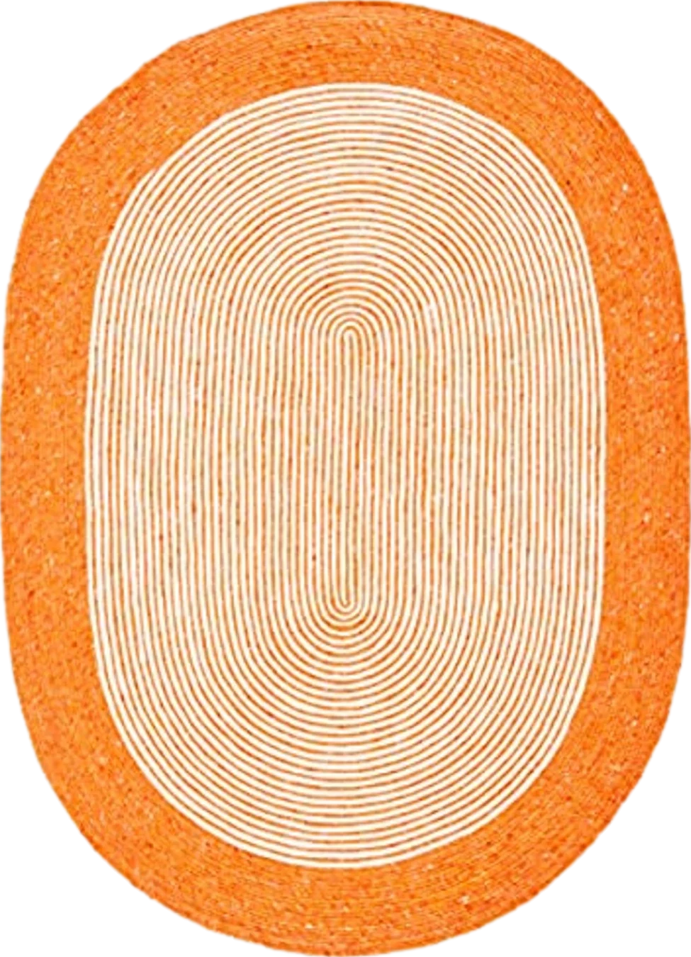 SAFAVIEH Braided Collection 6' x 9' Oval Orange/Ivory BRD904P Handmade Country Cottage Reversible Wool Entryway Foyer Living Room Bedroom Kitchen Area Rug - 6′0″x9′0″