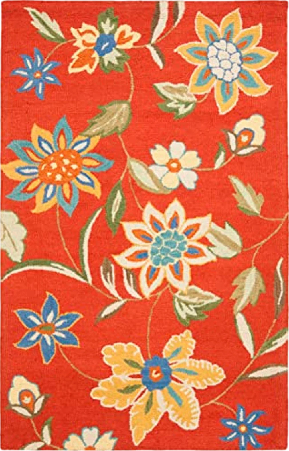 SAFAVIEH Blossom Collection 5' x 8' Rust / Multi BLM673A Handmade Premium Wool Area Rug - 5′0″x8′0″