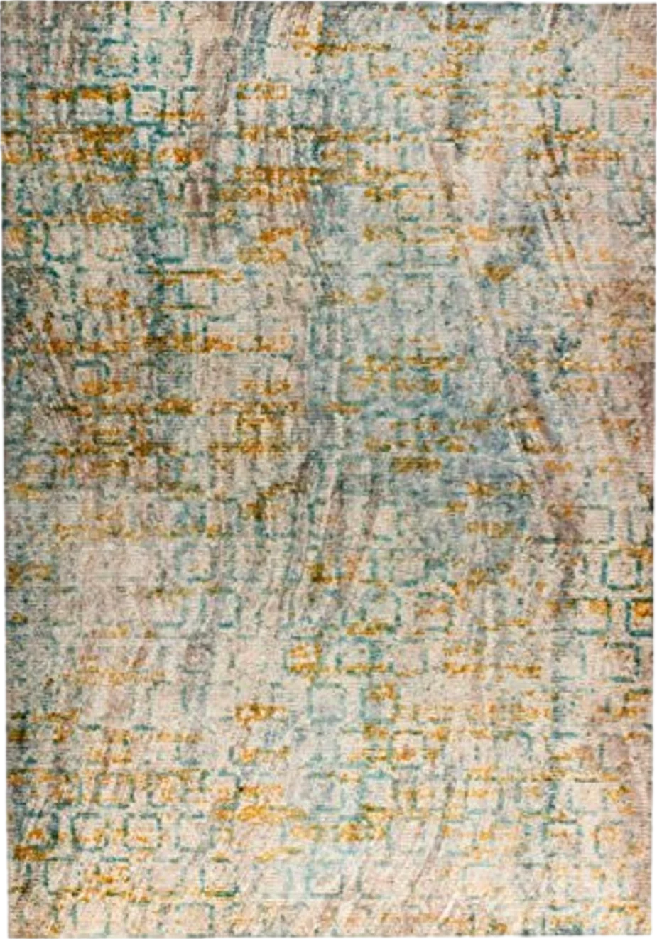 Mat The Basics Torrance Area Rug (9' x 12', Aqua/Orange) - 9′0″x12′0″