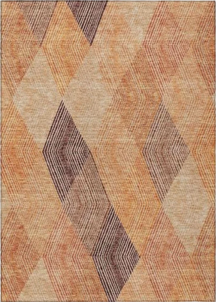Addison Rugs Chantille ACN962 Orange 9' x 12' Indoor Outdoor Area Rug, Easy Clean, Machine Washable, Non Shedding, Bedroom, Entry, Living Room, Dining Room, Kitchen, Patio Rug - 9′0″x12′0″