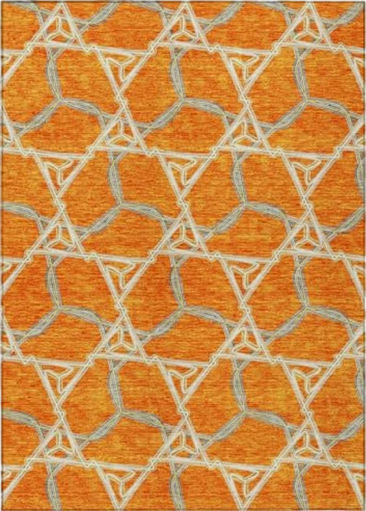 Addison Rugs Chantille ACN959 Orange 9' x 12' Indoor Outdoor Area Rug, Easy Clean, Machine Washable, Non Shedding, Bedroom, Entry, Living Room, Dining Room, Kitchen, Patio Rug - 9′0″x12′0″