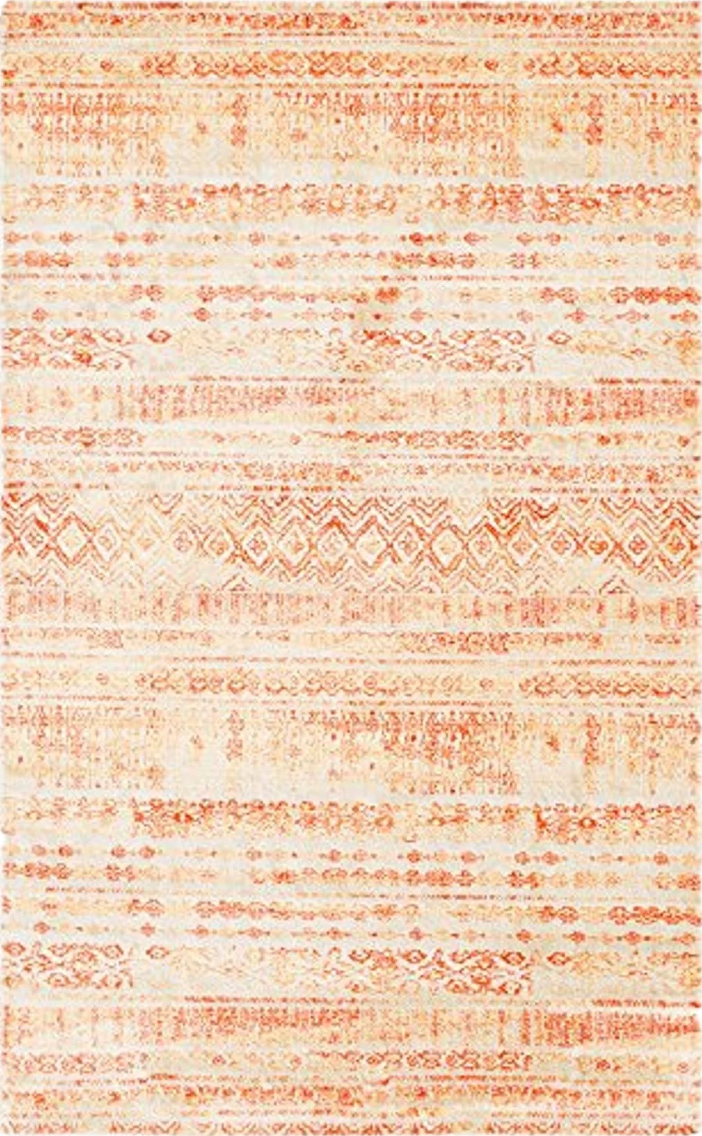 Unique Loom Helios Collection Geometric, Modern Striped, Vibrant Area Rug, 5' 0" x 8' 0", Orange/Ivory - 5′1″x8′0″