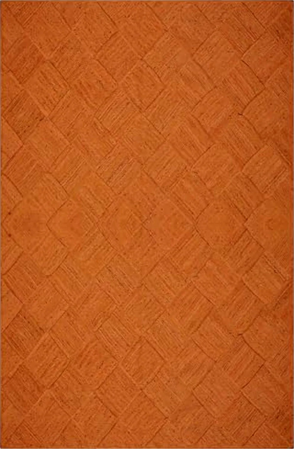CASAVANI Indian Artisans Hand Braided Rug Area Rug Kilim Rug 5x8 Jute Rug Natural Jute Rug Geometric Pattern Orange Hand Woven Rug Flatweave Rug Indoor Outdoor Rugs for Bedroom Living Room - 5′0″x8′0″
