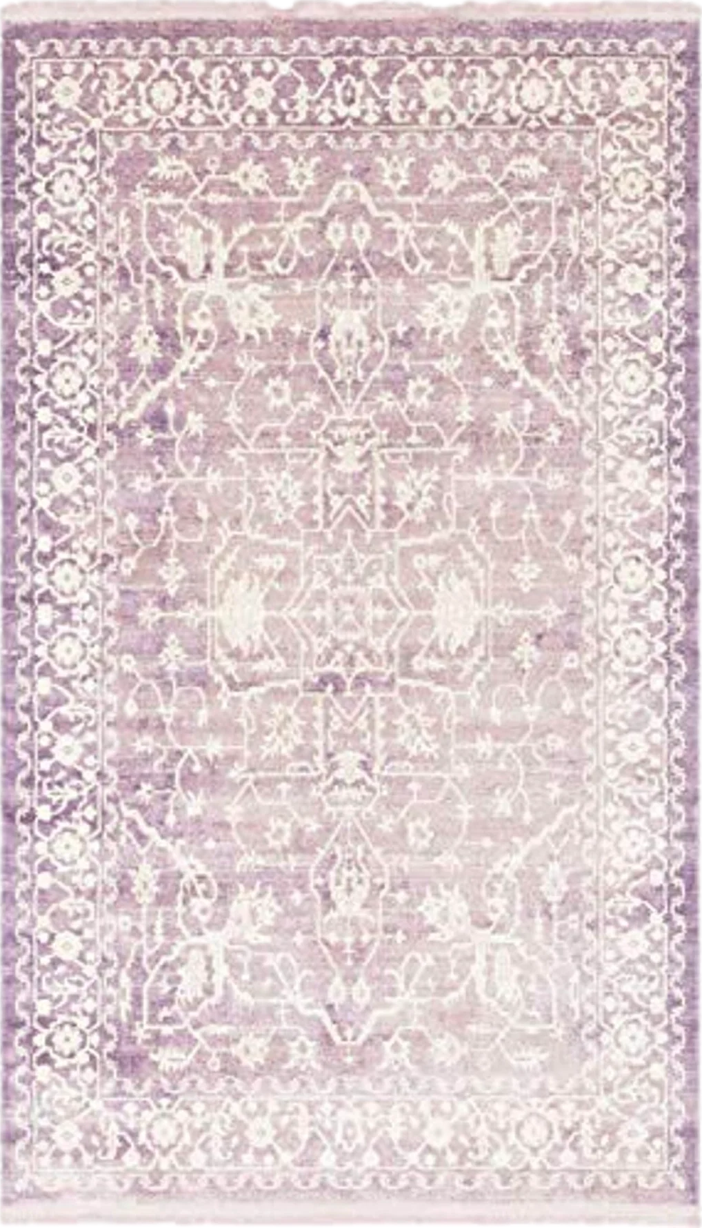 Unique Loom Traditional Classic Intricate Design Distressed Vintage Detail, Area Rug, 5 ft x 8 ft, Purple/Ivory - 5′0″x8′0″