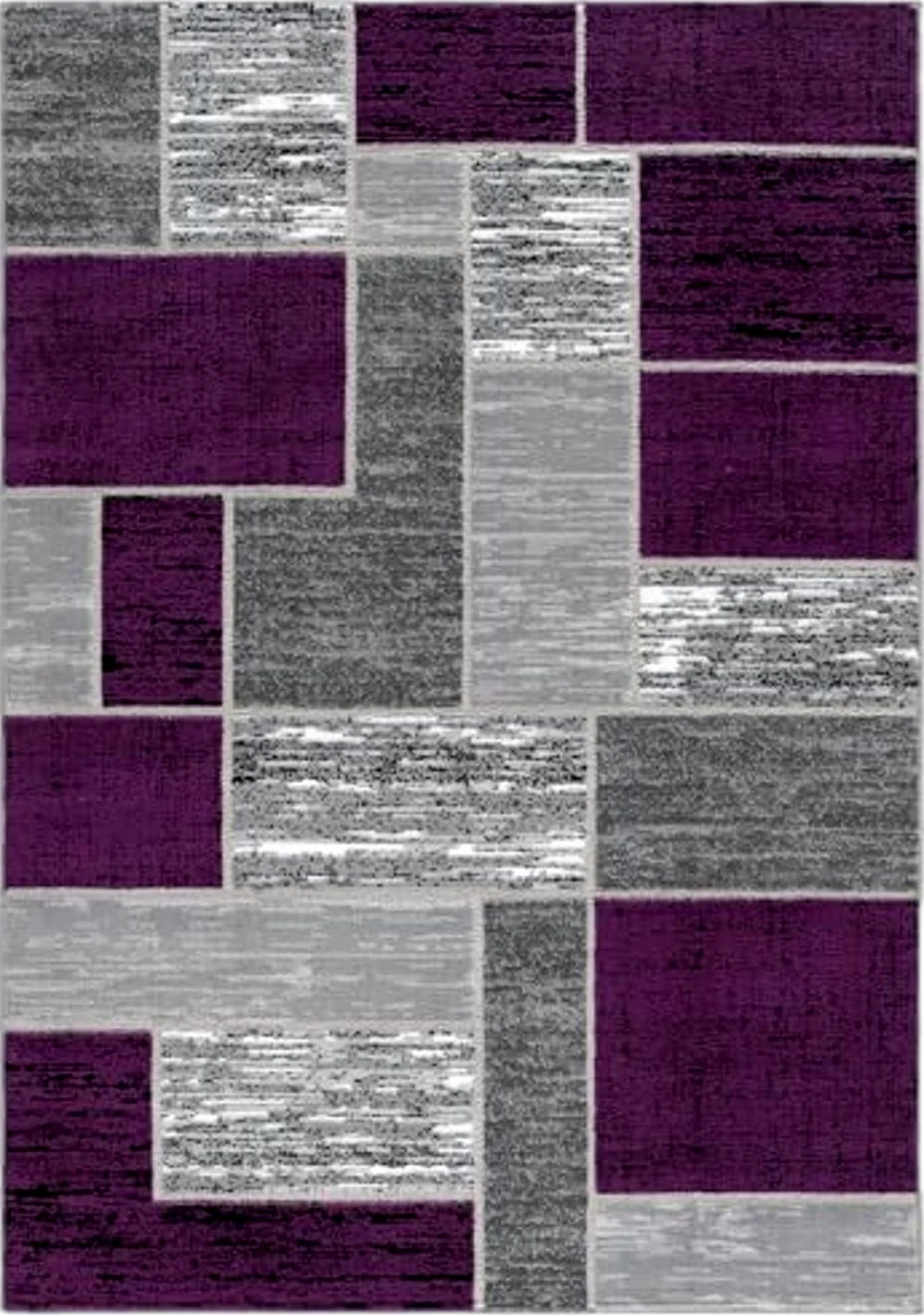 L'Baiet Verena Geometric Area Rug Purple Grey 8' x 10' Large Area Rugs Carpet for Living Room, Bedroom, Dining Table, Office, Hallway, Foyer | Neutral Colorful Modern Abstract Home Decor - 8′0″x10′0″