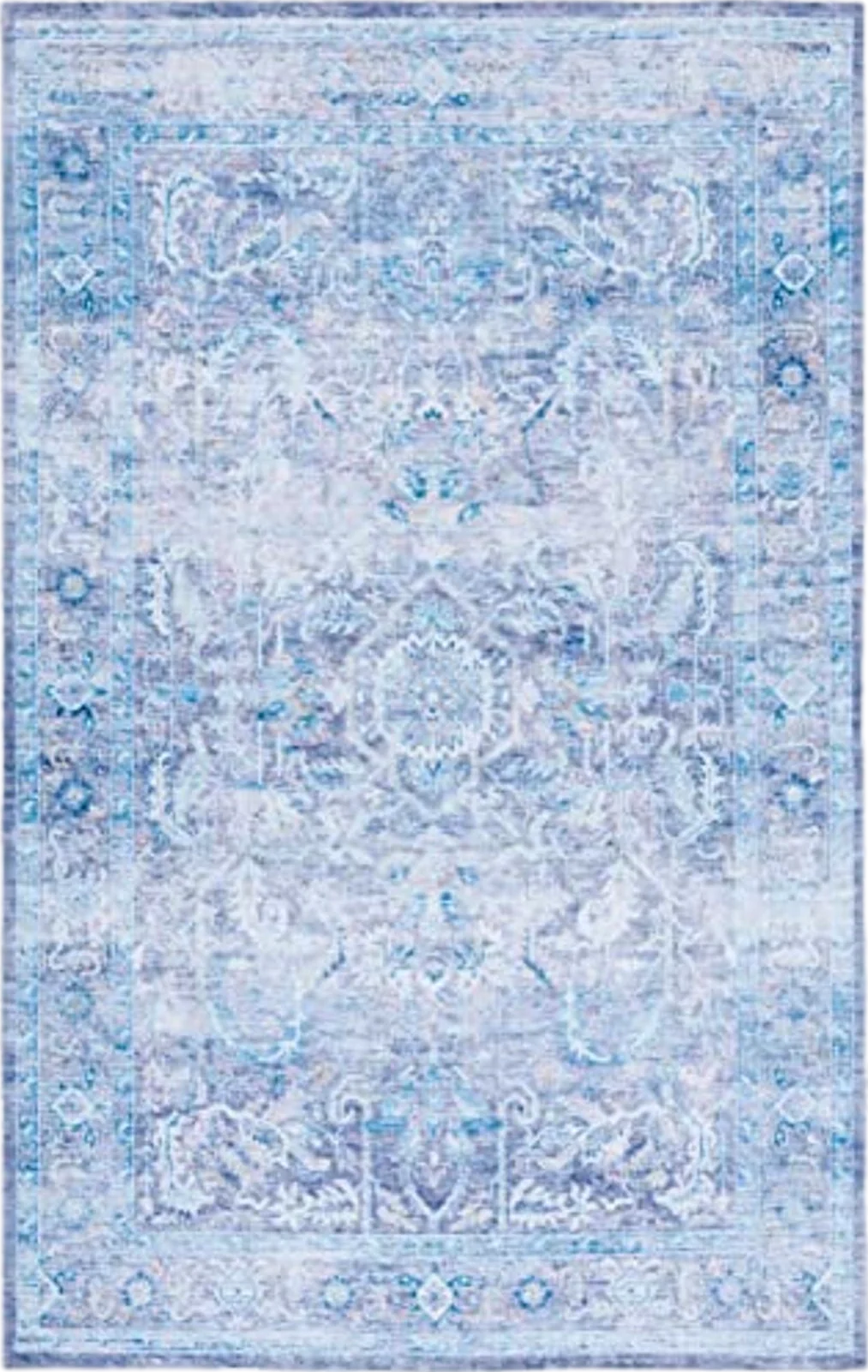 SAFAVIEH Tucson Collection Accent Rug - 4' x 6', Purple & Blue, Persian Design, Non-Shedding Machine Washable & Slip Resistant Ideal for High Traffic Areas in Entryway, Living Room, Bedroom (TSN185V) - 4′0″x6′0″