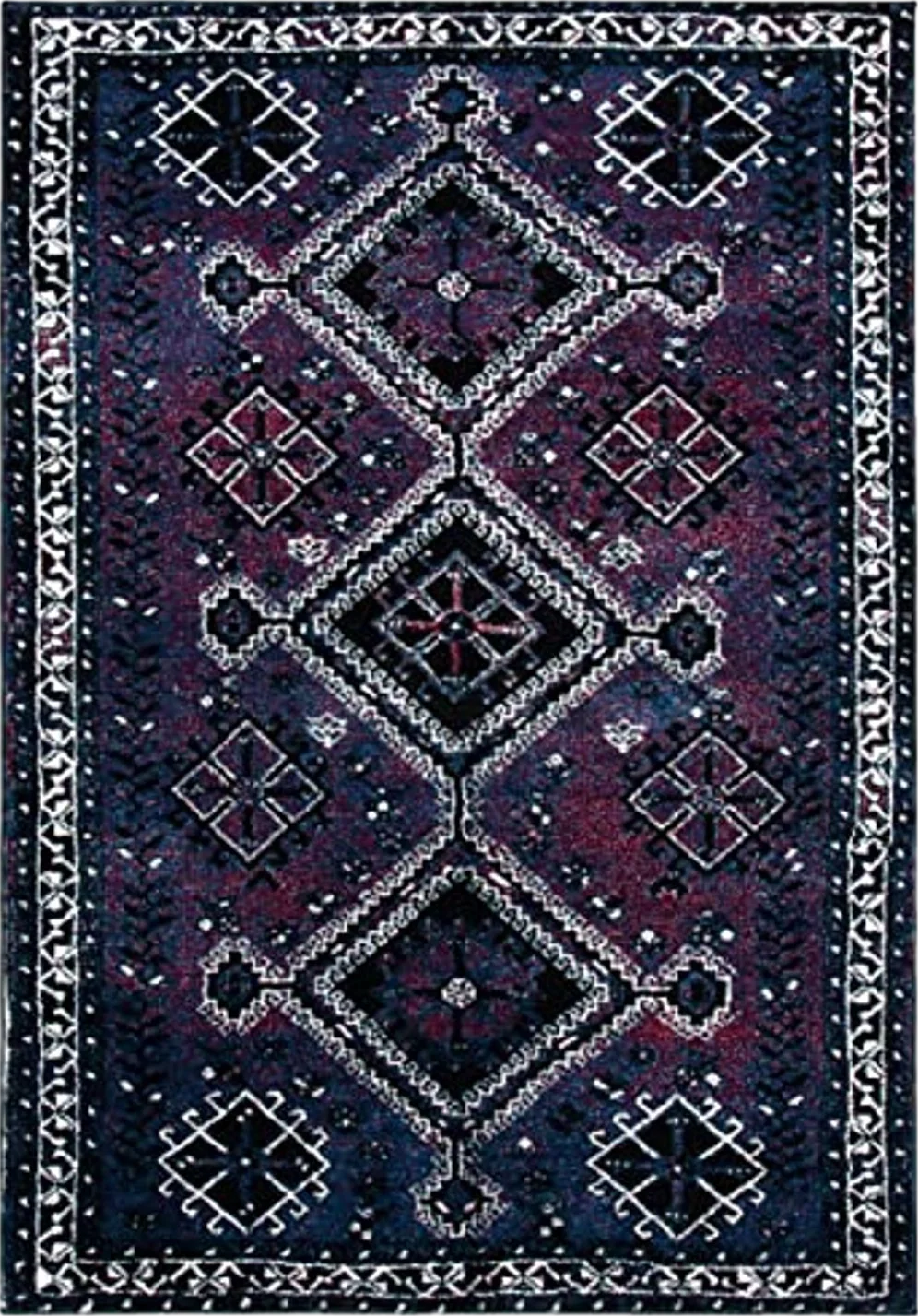 SAFAVIEH Vintage Hamadan Collection Area Rug - 9' x 12', Purple & Black, Oriental Distressed Design, Non-Shedding & Easy Care, Ideal for High Traffic Areas in Living Room, Bedroom (VTH293V) - 9′0″x12′0″