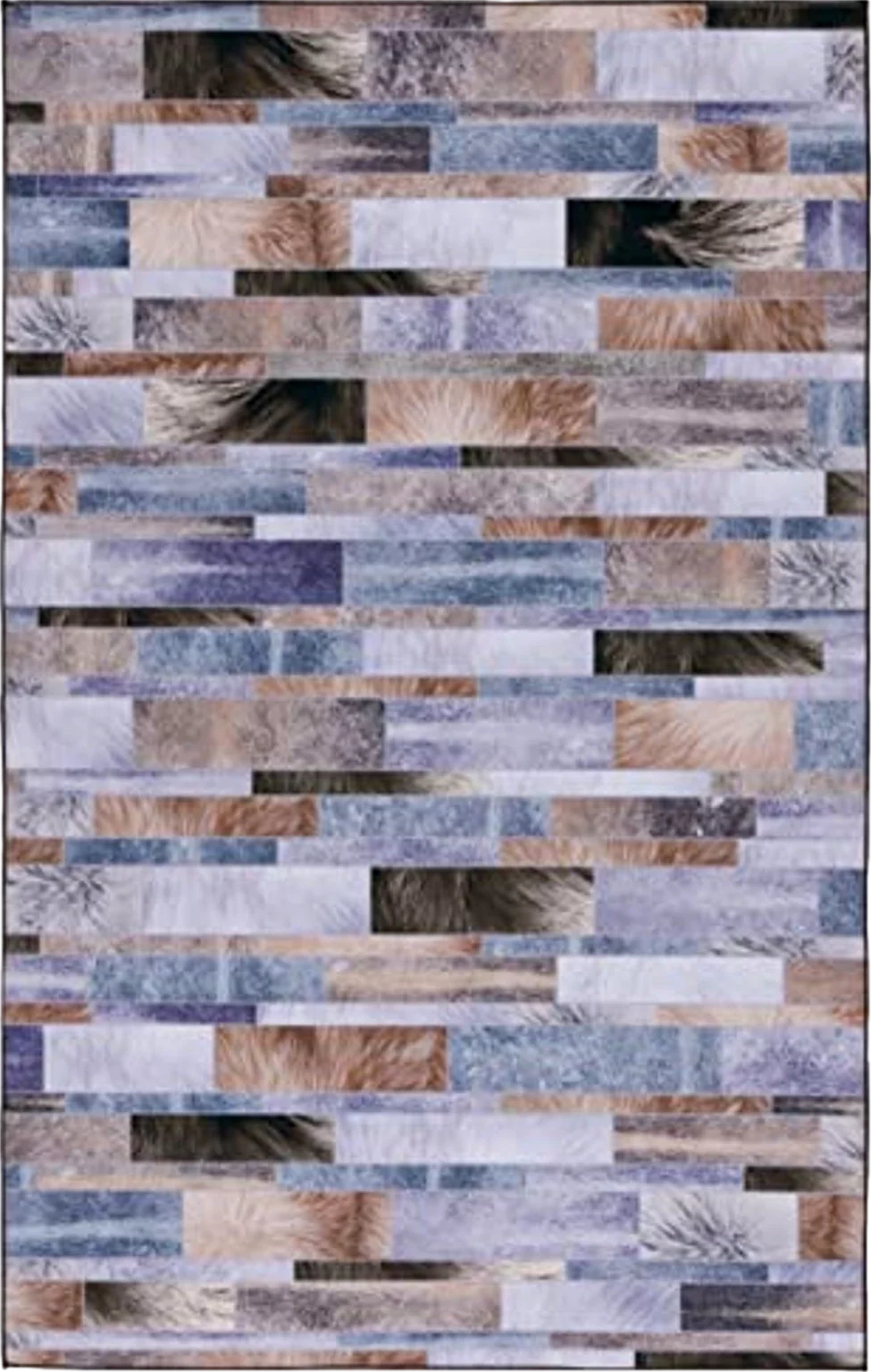 SAFAVIEH Faux Hide Collection Area Rug - 8' x 10', Beige & Purple, Rustic Modern Glam Design, Non-Shedding & Easy Care, Machine Washable Ideal for High Traffic Areas in Living Room, Bedroom (FAH515A) - 8′0″x10′0″