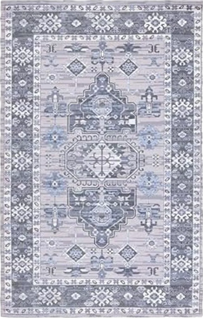 SAFAVIEH Saffron Collection 5' x 8' Purple / Ivory SFN651V Handmade Boho Chic Distressed Area Rug - 5′0″x8′0″