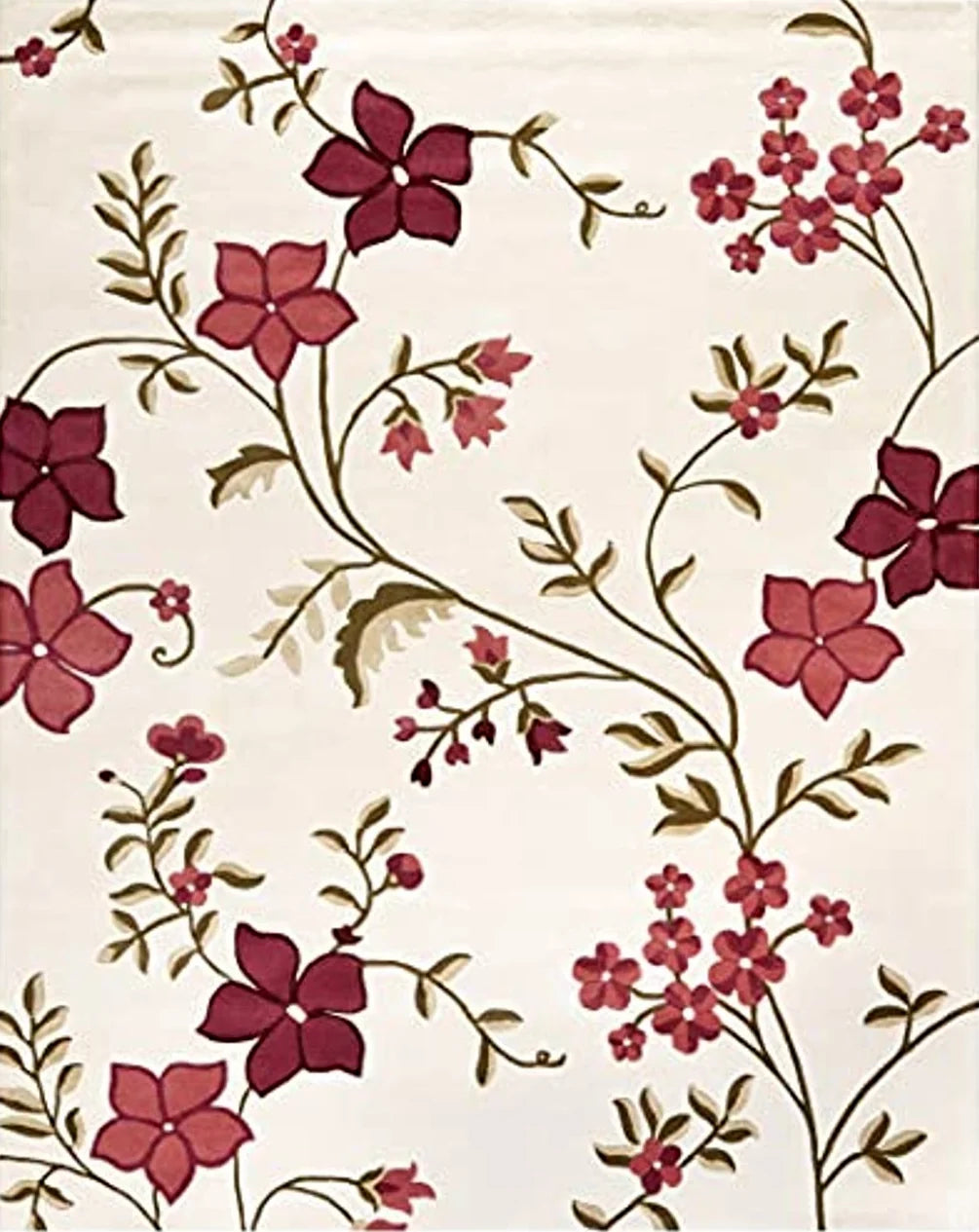 SAFAVIEH Capri Collection Area Rug - 8' x 10', Ivory & Purple, Handmade Wool, Ideal for High Traffic Areas in Living Room, Bedroom (CPR354A) - 8′0″x10′0″