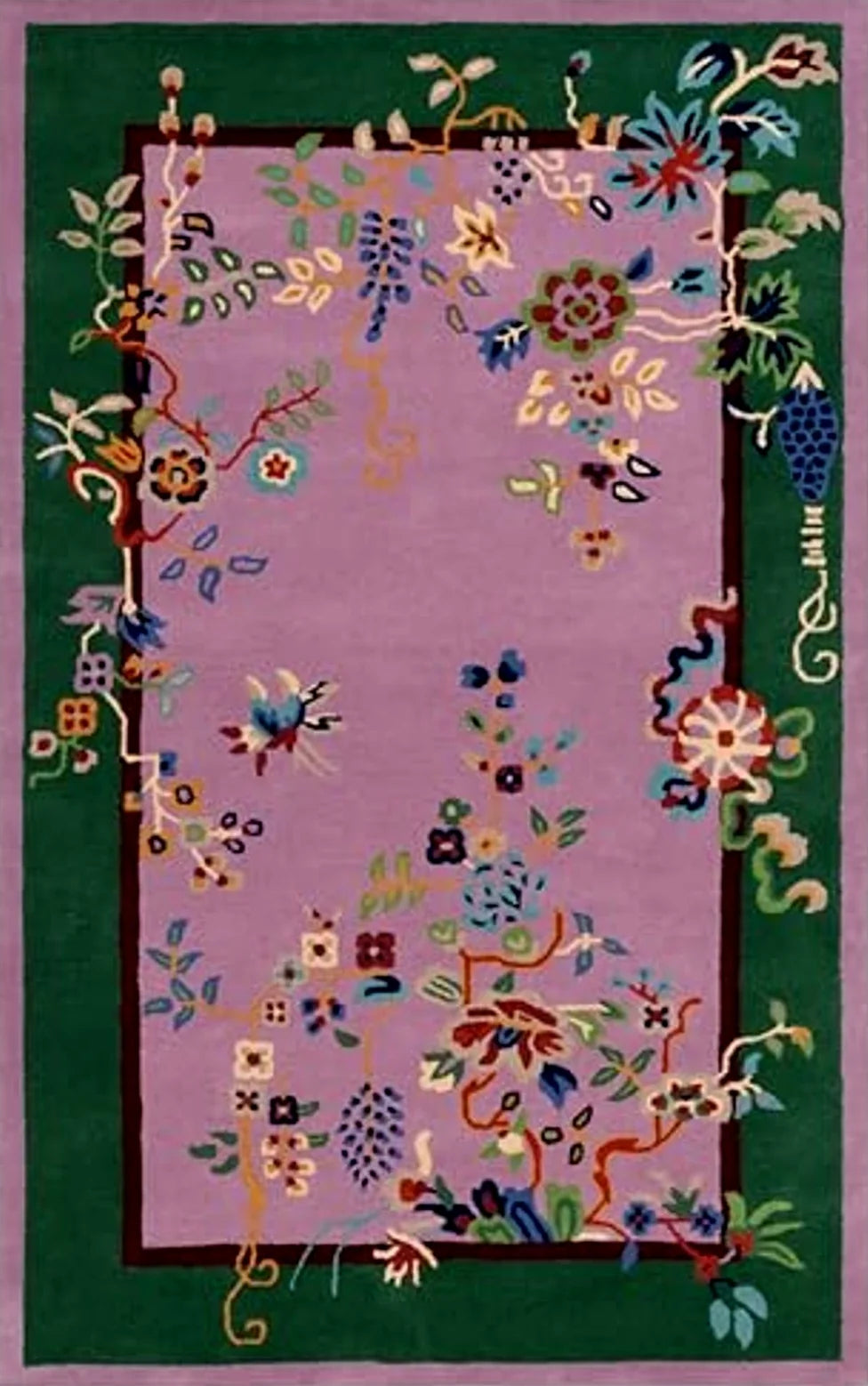 SAFAVIEH Metro Collection Area Rug - 3' x 5', Purple & Green, Floral Design, Handmade Wool, Ideal for The Living Room, Bedroom, Dining Room (MET725V-3) - 3′0″x5′0″