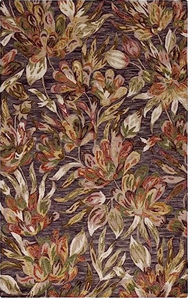 SAFAVIEH Blossom Collection Area Rug - 8' x 10', Purple & Sage, Handmade French Country Floral Wool, Ideal for High Traffic Areas in Living Room, Bedroom (BLM462V) - 8′0″x10′0″