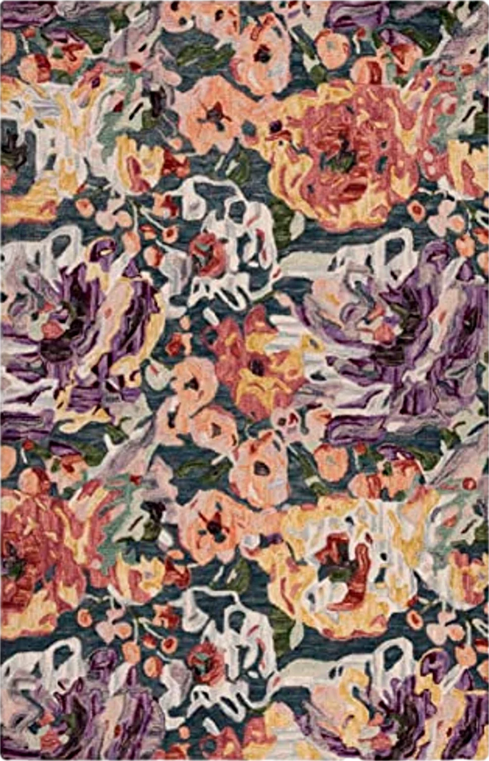 SAFAVIEH Blossom Collection Area Rug - 5' x 8', Blue & Purple, Handmade French Country Floral Wool, Ideal for High Traffic Areas in Living Room, Bedroom (BLM463M) - 5′0″x8′0″
