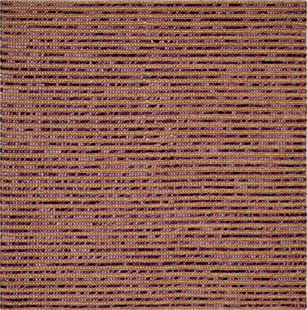 SAFAVIEH Bohemian Collection 6' Square Purple / Multi BOH525E Handmade New Zealand Wool & Jute Area Rug - 6′0″x6′0″