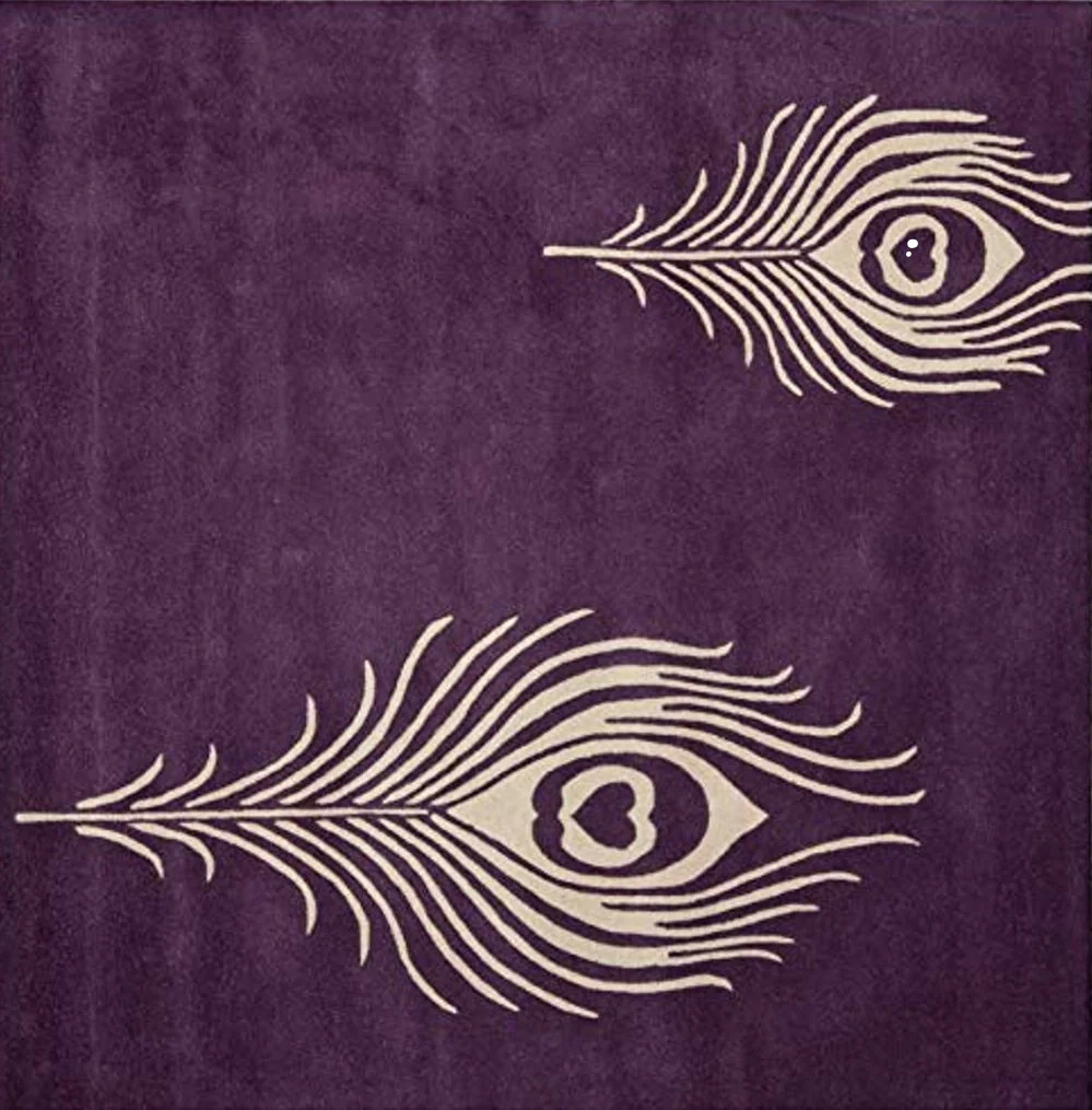 SAFAVIEH Soho Collection 6' Square Purple / Ivory SOH704A Handmade Premium Wool & Viscose Area Rug - 6′0″x6′0″