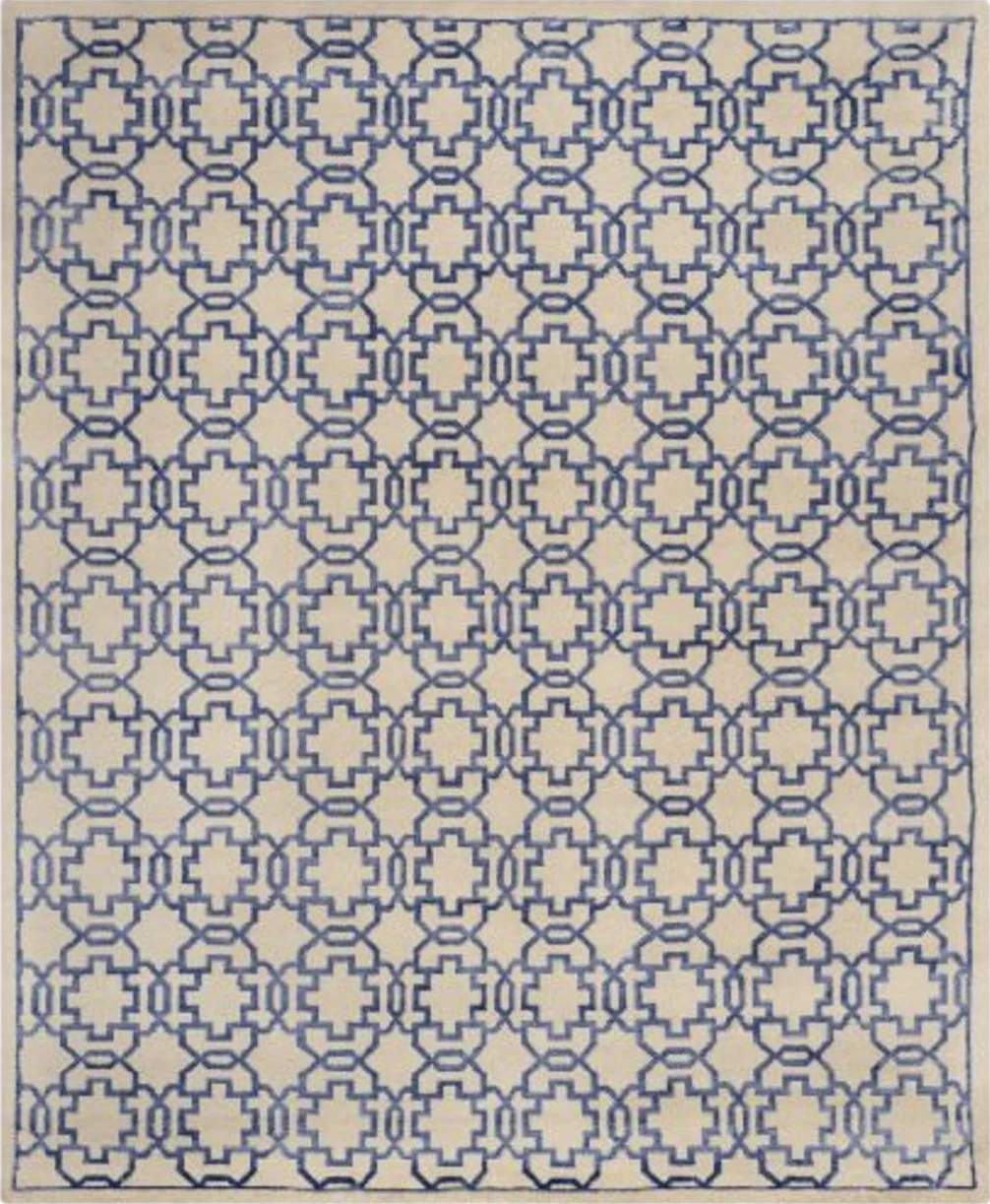 SAFAVIEH Mosaic Collection Area Rug - 8' x 10', Cream & Purple, Hand-Knotted Wool & Viscose, Ideal for High Traffic Areas in Living Room, Bedroom (MOS152A) - 8′0″x10′0″