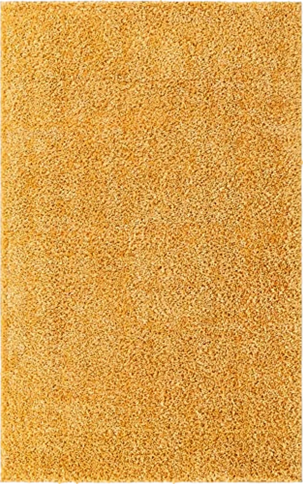 Rugs.com Zermatt Shag Collection Rug – 5' x 8' Sun Yellow Shag Rug Perfect for Bedrooms, Dining Rooms, Living Rooms - 5′0″x8′0″