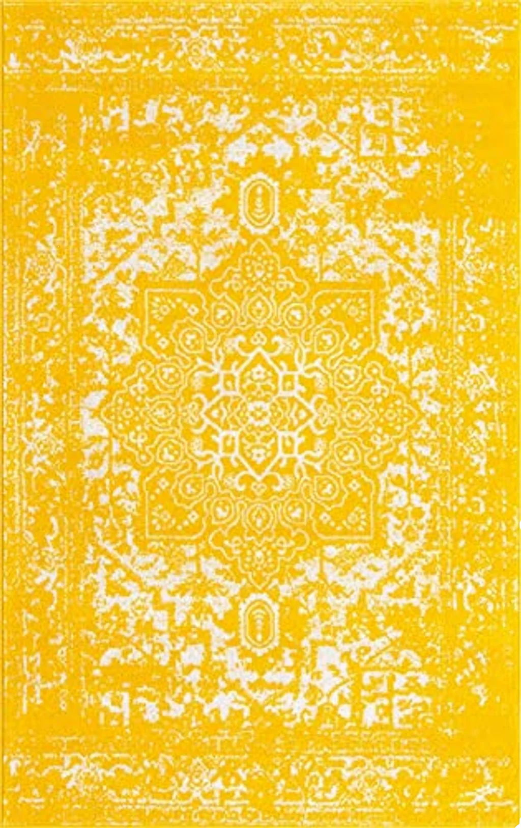 Rugs.com Arlington Collection Rug – 5' x 8' Yellow Medium-Pile Rug Perfect for Living Rooms, Large Dining Rooms, Open Floorplans - 5′0″x8′0″