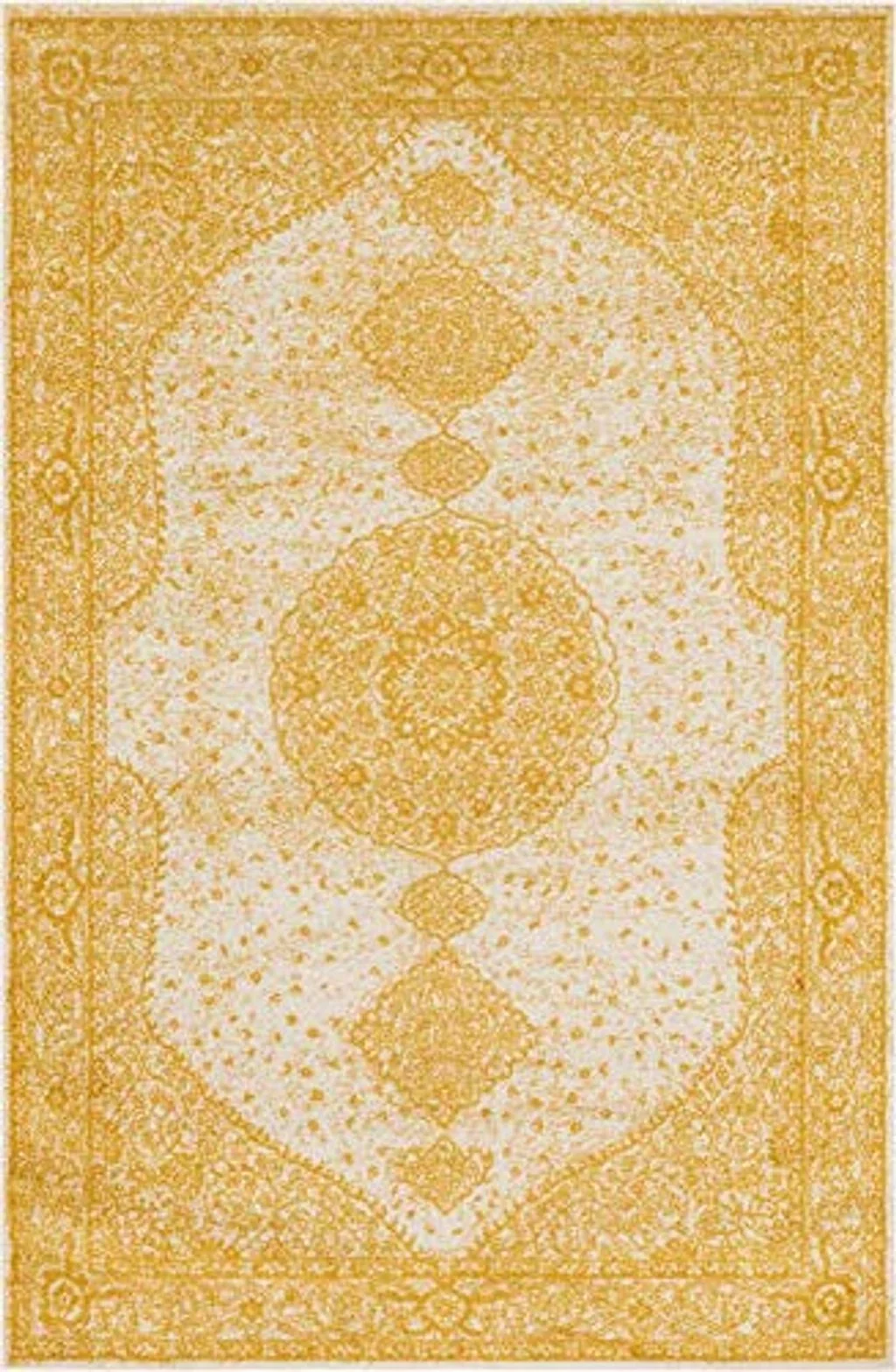 Rugs.com Dover Collection Rug – 6' x 9' Yellow Low-Pile Rug Perfect for Bedrooms, Dining Rooms, Living Rooms - 6′0″x9′0″
