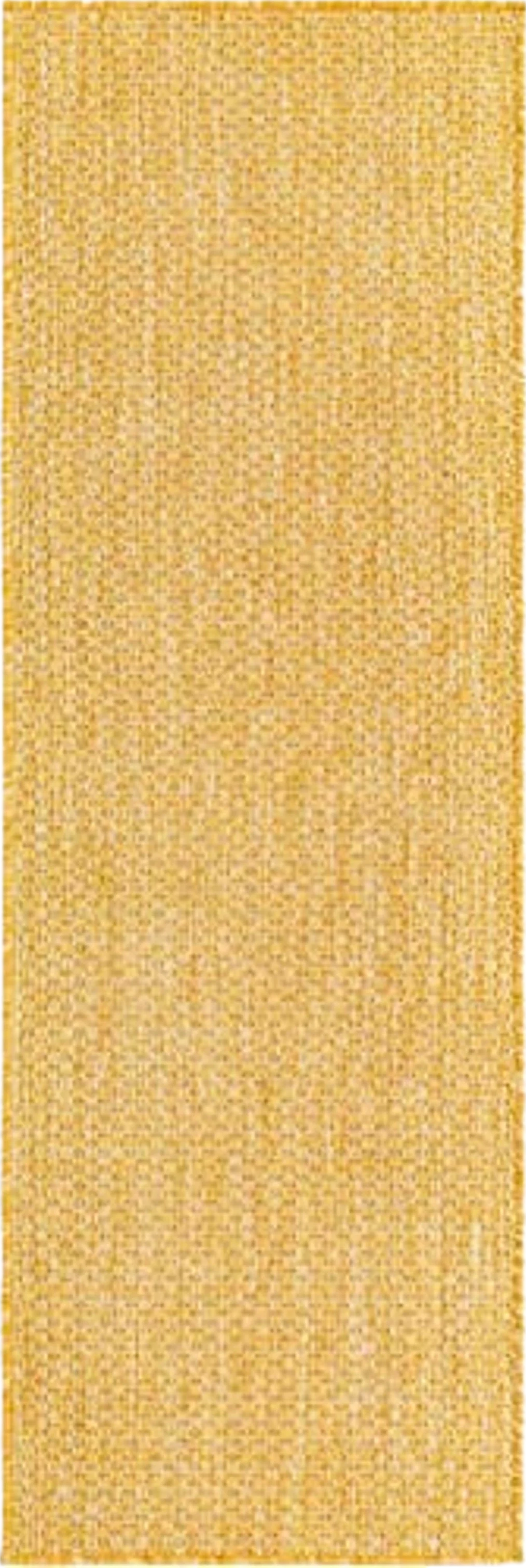 Unique Loom Collection Casual Transitional Solid Heathered Indoor/Outdoor Flatweave Area Rug (2' x 6' 1" Runner, Corn Harvest Yellow) - 2′0″x6′1″