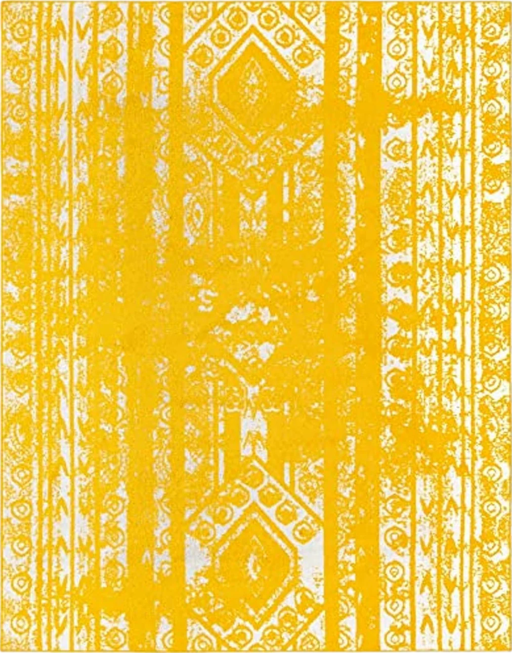 Unique Loom Lennon Collection Area Rug - Zal (7' 10" x 10' Rectangle, Yellow/ Ivory) - 7′10″x10′0″