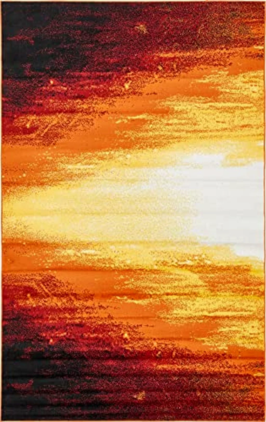 Unique Loom Metro Collection Contemporary Abstract Bright Warm Candle Light Area Rug, 5 ft x 8 ft, Orange/Yellow - 5′3″x8′0″