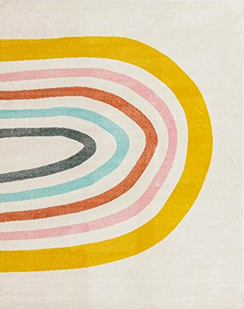 Unique Loom Whimsy Kids Collection Area Rug - Rainbow (7' 10" x 10' Rectangle, Ivory/Yellow) - 7′10″x10′0″