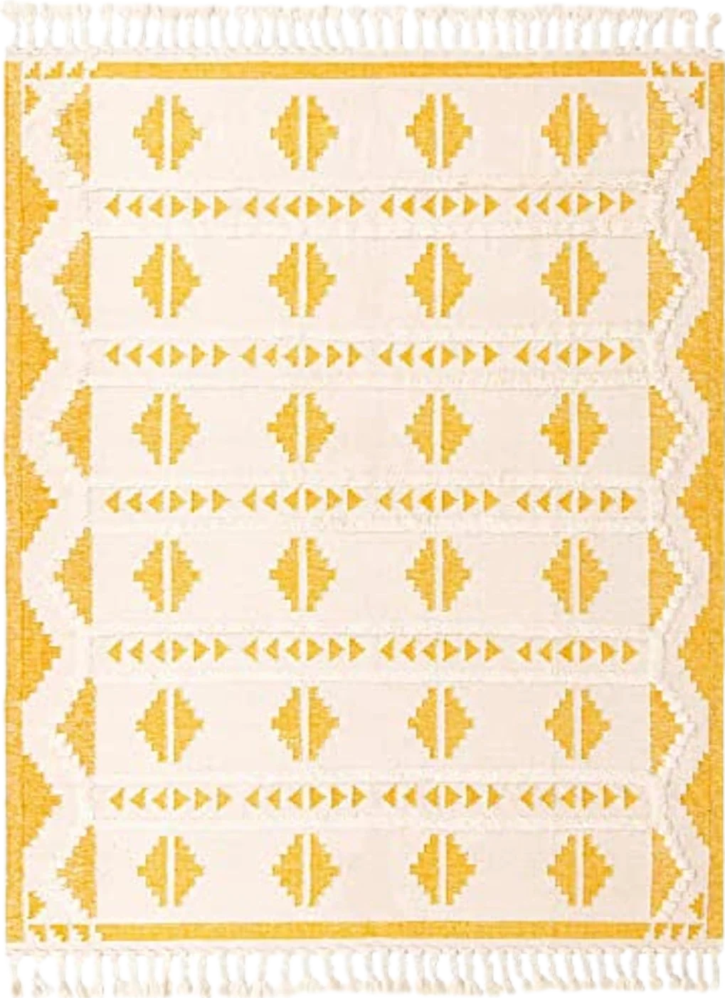 Unique Loom Mesa Collection Area Rug - Maricopa (8' x 10' Rectangle, Yellow and White) - 8′0″x10′0″