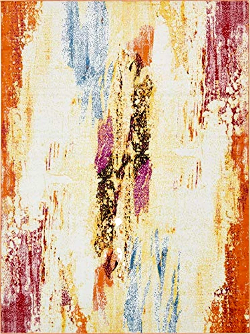 SAFAVIEH Metro Collection Modern Abstract Weathered Watercolor Area Rug, 9' 0" x 12' 0", Ivory/Yellow - 9′0″x12′0″