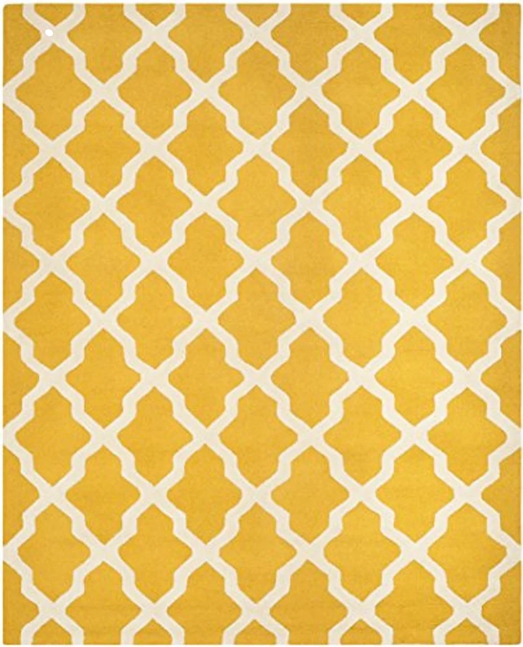 SAFAVIEH Cambridge Collection 8' x 10' Gold / Ivory CAM121Q Handmade Trellis Premium Wool Area Rug - 8′0″x10′0″