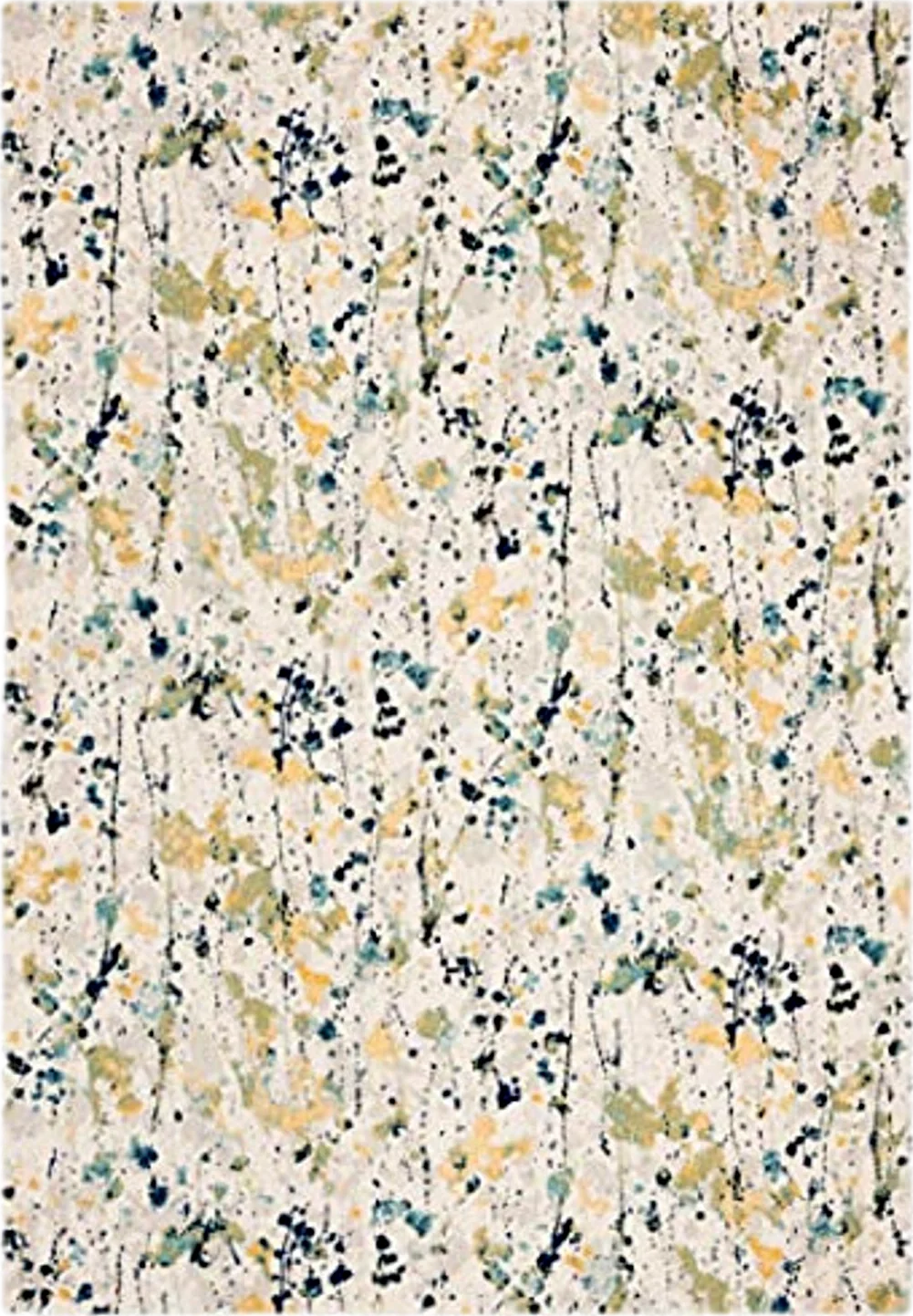 SAFAVIEH Evoke Collection 5'1" x 7'6" Ivory / Yellow EVK284C Modern Abstract Non-Shedding Living Room Bedroom Area Rug - 5′1″x7′7″