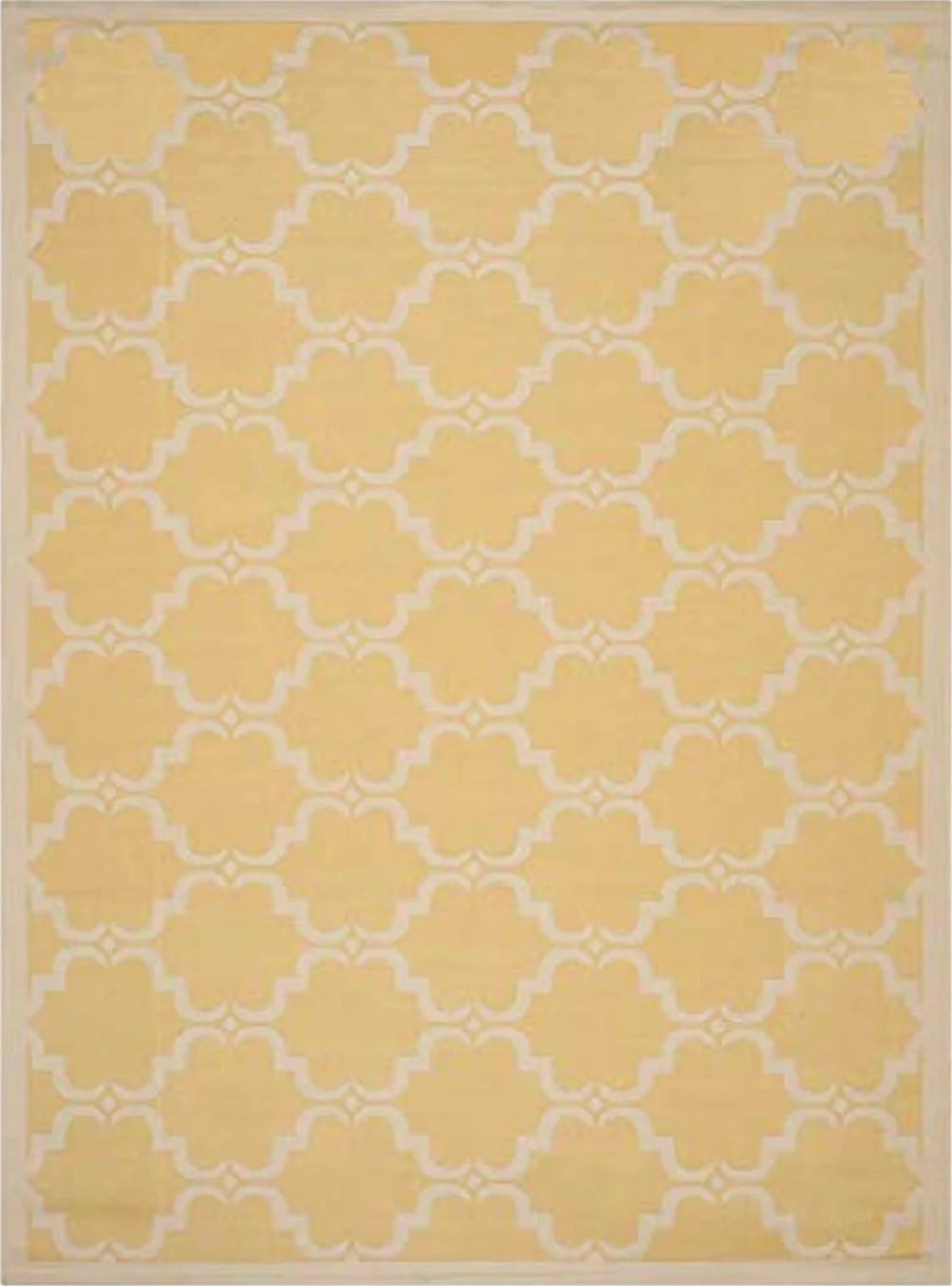 SAFAVIEH Courtyard Collection 8' x 11' Yellow / Beige CY6009 Trellis Indoor/ Outdoor Waterproof Easy-Cleaning Patio Backyard Mudroom Area-Rug - 8′0″x11′0″