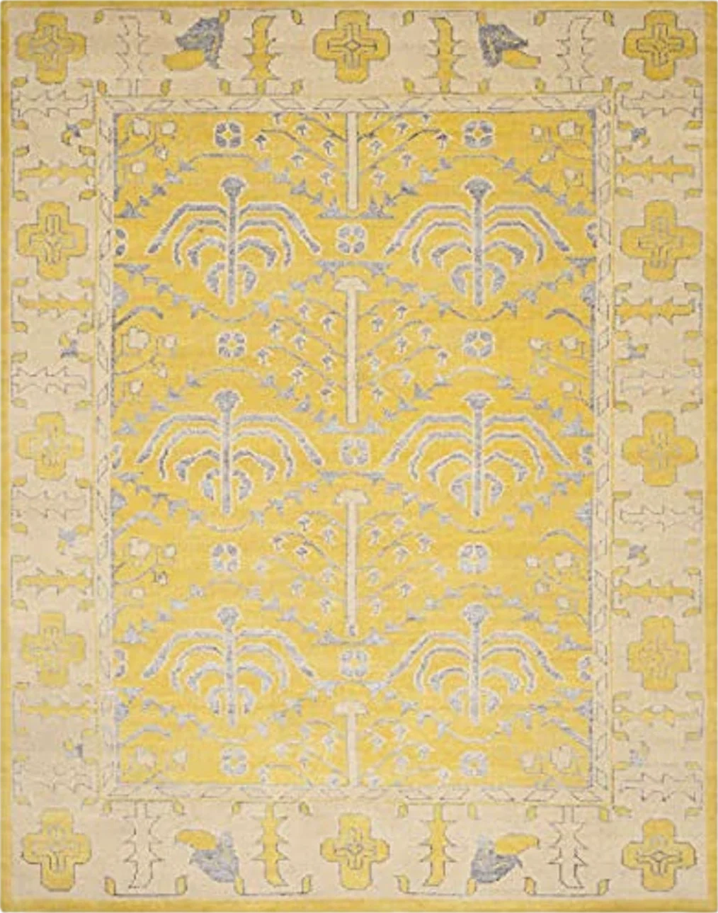 SAFAVIEH Stone Wash Collection 6' x 9' Yellow STW213A Hand-Knotted Premium Wool & Viscose Area Rug - 6′0″x9′0″
