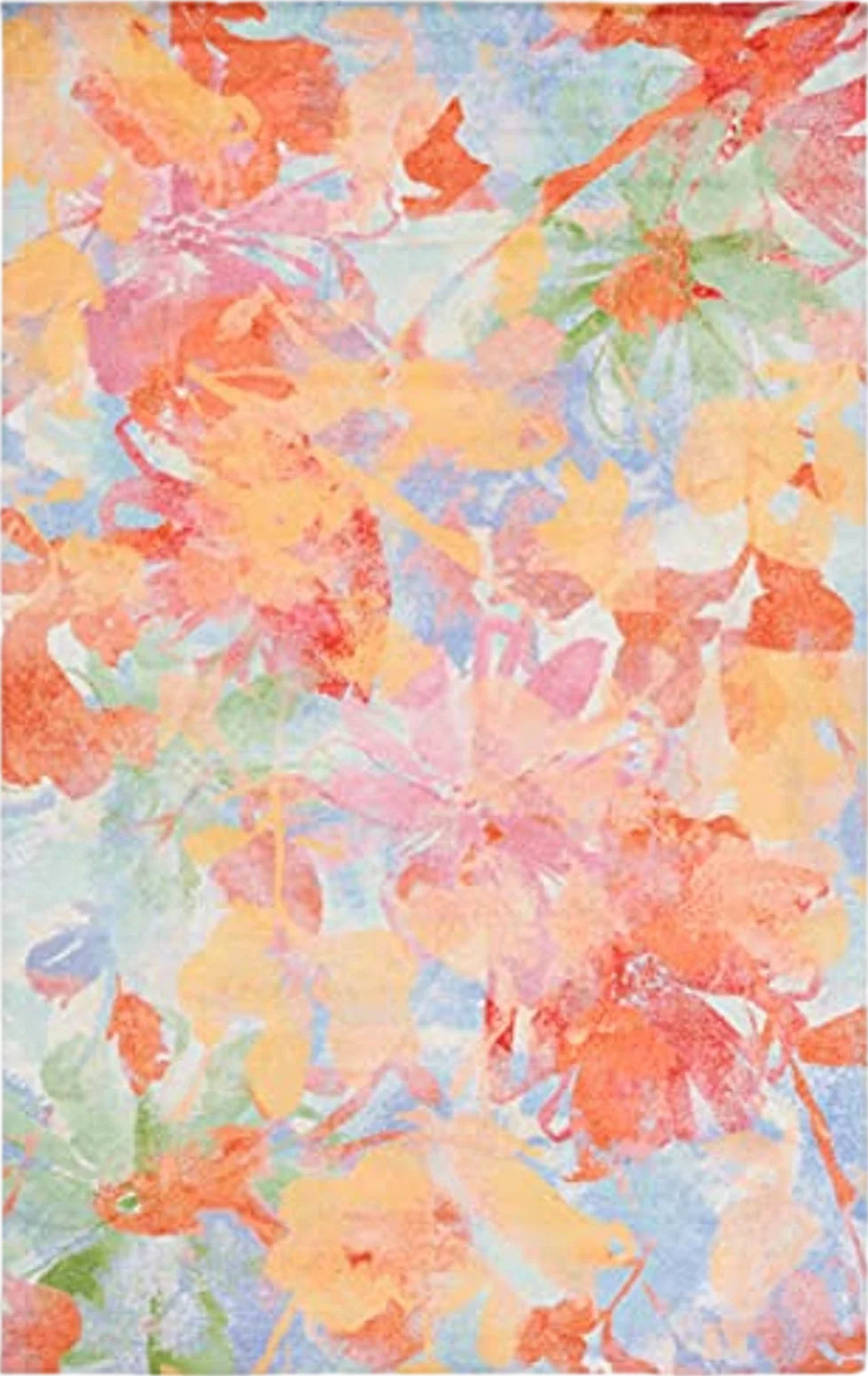 SAFAVIEH Florist Collection 5' x 8' Yellow / Plum FLS154C Colorful Floral Distressed Area Rug - 5′0″x8′0″