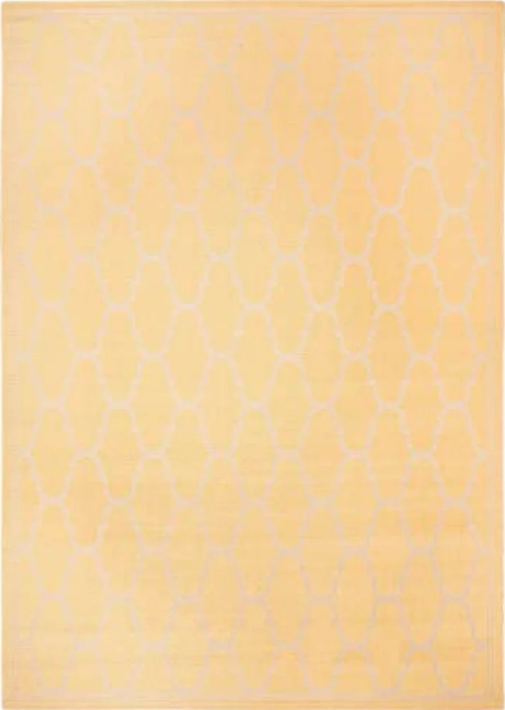 SAFAVIEH Courtyard Collection Area Rug - 9' x 12'6", Yellow & Beige, Non-Shedding & Easy Care, Indoor/Outdoor & Washable-Ideal for Patio, Backyard, Mudroom (CY6016-316) - 9′0″x12′7″