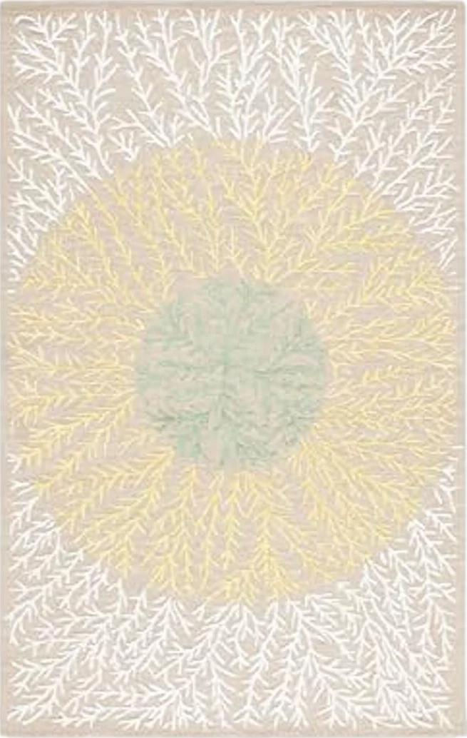 SAFAVIEH Soho Collection Area Rug - 5' x 8', Beige & Yellow, Handmade Wool & Viscose, Ideal for High Traffic Areas in Living Room, Bedroom, Dining (SOH257D-5) - 5′0″x8′0″