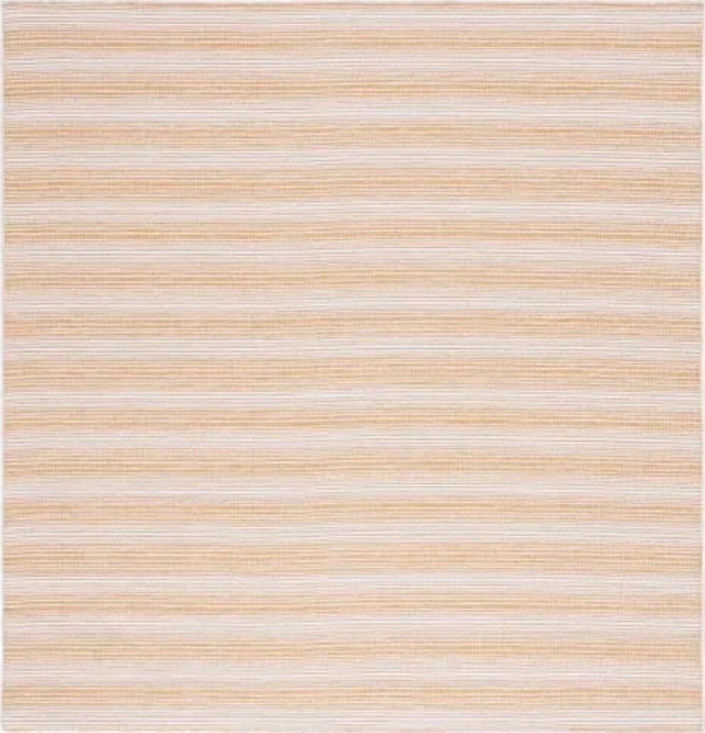 SAFAVIEH Hampton Collection 6'5" Square Yellow HTN231C Indoor/ Outdoor Non-Shedding Easy Cleaning Patio Backyard Porch Deck Mudroom Area Rug - 6′5″x6′5″
