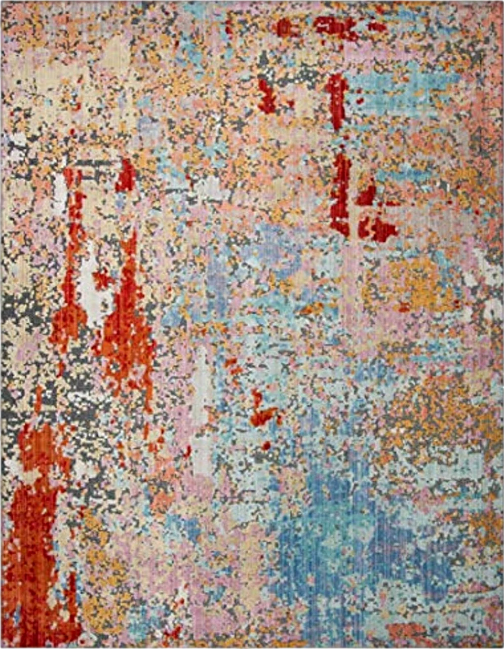 SAFAVIEH Provance Collection Area Rug - 8' x 10', Yellow & Red, Boho Chic Cotton Design, Easy Care, Ideal for High Traffic Areas in Living Room, Bedroom (PRV176C) - 8′0″x10′0″