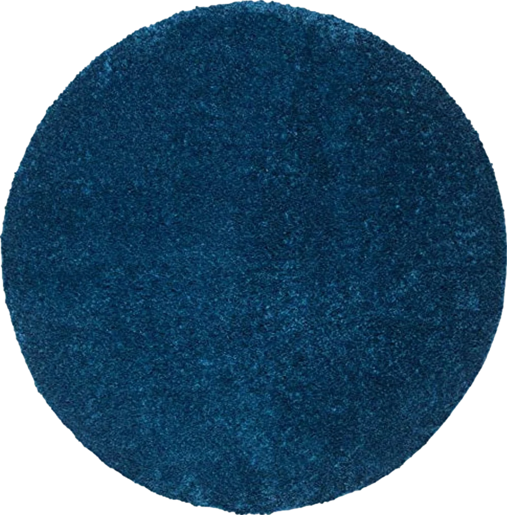 SAFAVIEH August Shag Collection 3' Round Navy AUG900N Solid 1.2-inch Thick Area Rug - 3′0″x3′0″