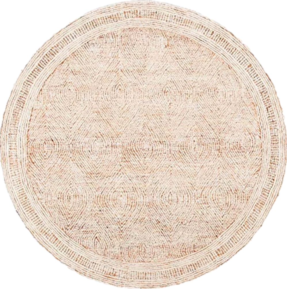 SAFAVIEH Abstract Collection Round Rug - 10' Round, Ivory & Rust, Bohemian Design, Ideal for High Traffic Areas in Living Room, Bedroom & Dining Room (ABT340P-10R) - 10′0″x10′0″