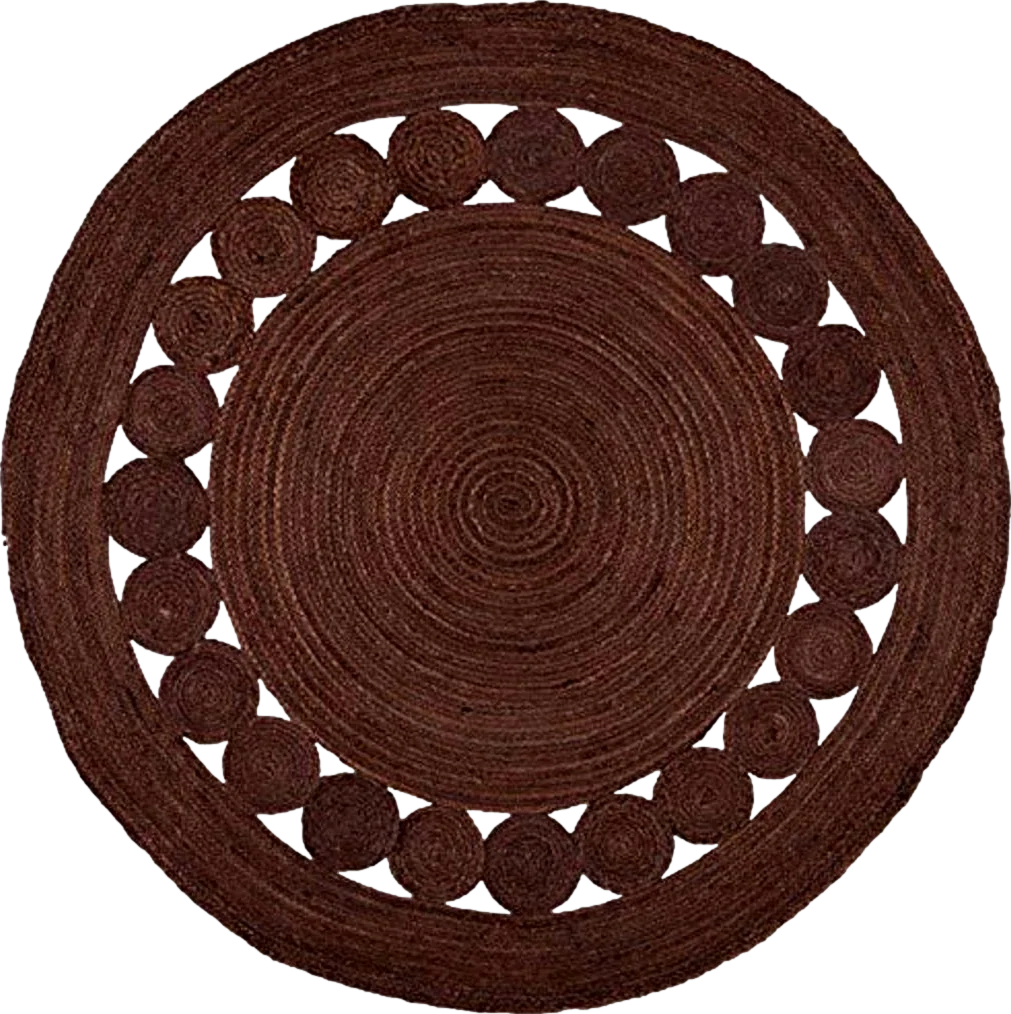 SAFAVIEH Natural Fiber Collection Area Rug - 8' Round, Brown, Handmade Boho Charm Farmhouse Jute, Ideal for High Traffic Areas in Living Room, Bedroom (NF364T) - 8′0″x8′0″