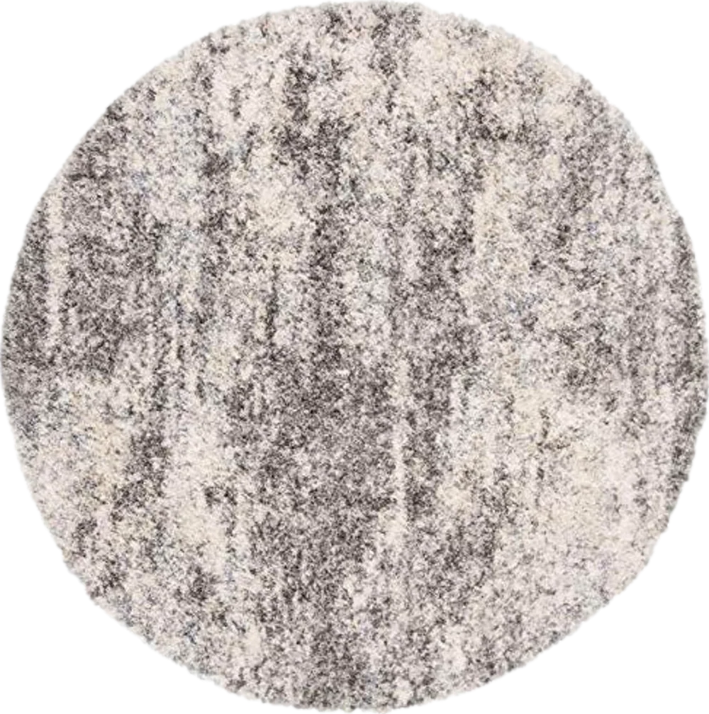 SAFAVIEH Berber Shag Collection 11' Round Grey / Cream BER219G Modern Abstract Non-Shedding Living Room Bedroom Dining Room Entryway Plush 1.2-inch Thick Area Rug - 11′0″x11′0″