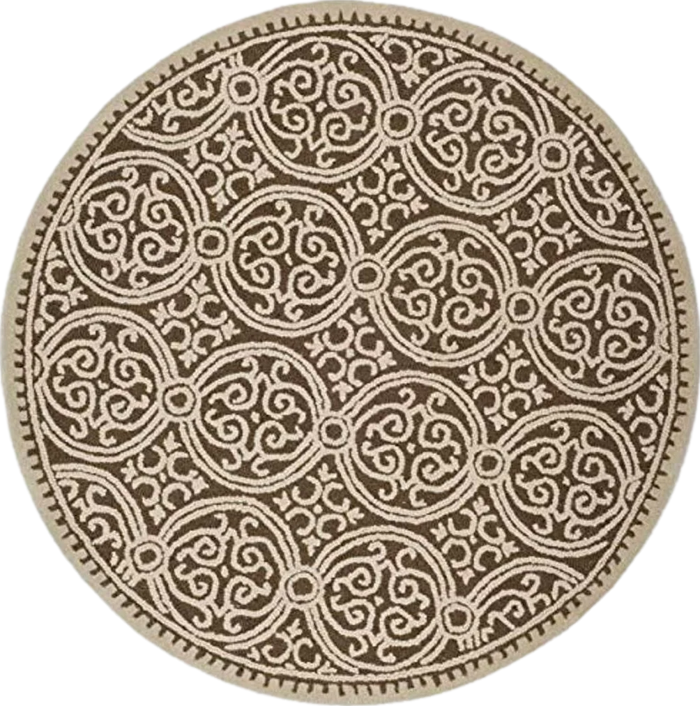 SAFAVIEH Cambridge Collection 6' Round Tan / Multi CAM232A Handmade Moroccan Premium Wool Area Rug - 6′0″x6′0″