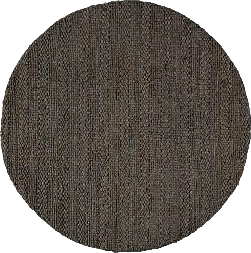 SAFAVIEH Natural Fiber Collection 8' Round Charcoal NF212C Handmade Braided Woven Jute Area Rug - 8′0″x8′0″