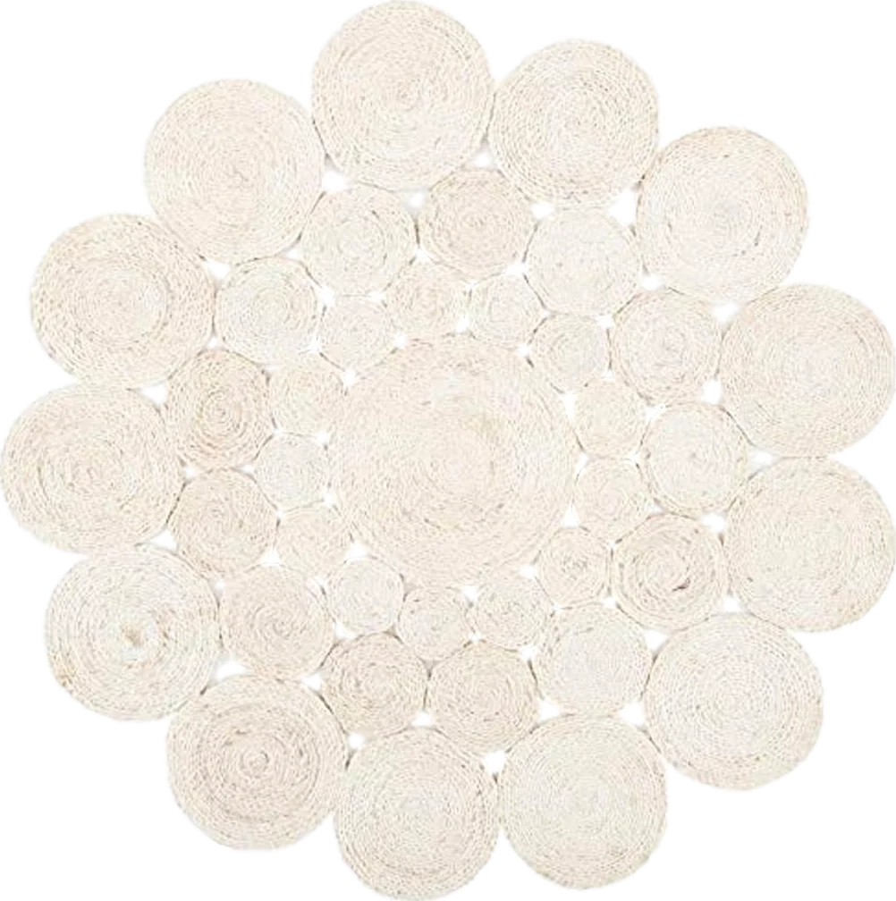 SAFAVIEH Natural Fiber Collection 8' Round Ivory NF363B Handmade Boho Charm Farmhouse Premium Jute Living Room Dining Bedroom Foyer Area Rug - 8′0″x8′0″