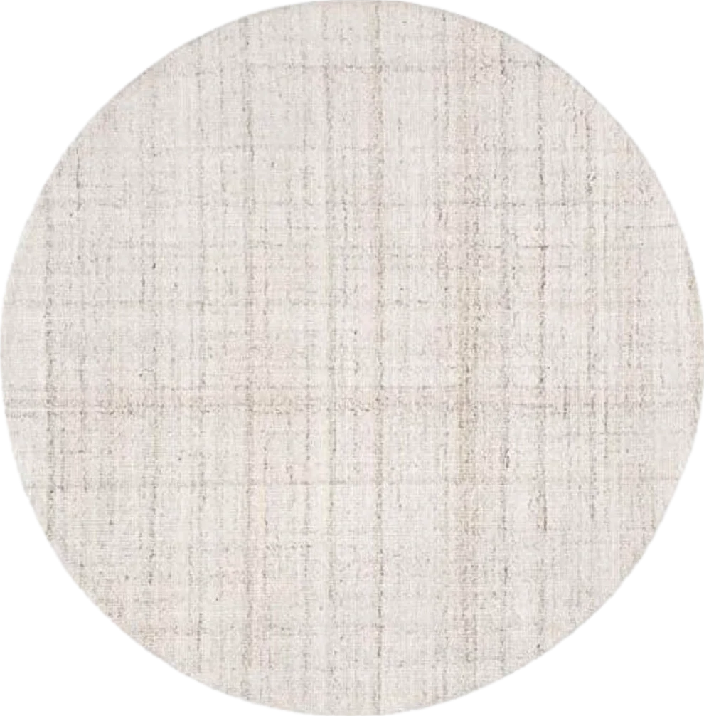 SAFAVIEH Abstract Collection Area Rug - 10' Round, Ivory & Beige, Handmade Wool & Viscose, Ideal for High Traffic Areas in Living Room, Bedroom (ABT141D) - 10′0″x10′0″