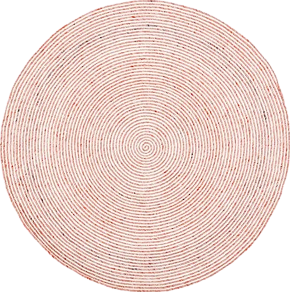 SAFAVIEH Braided Collection 6' Round Red/Ivory BRD905Q Handmade Country Cottage Reversible Wool Entryway Foyer Living Room Bedroom Kitchen Area Rug - 6′0″x6′0″