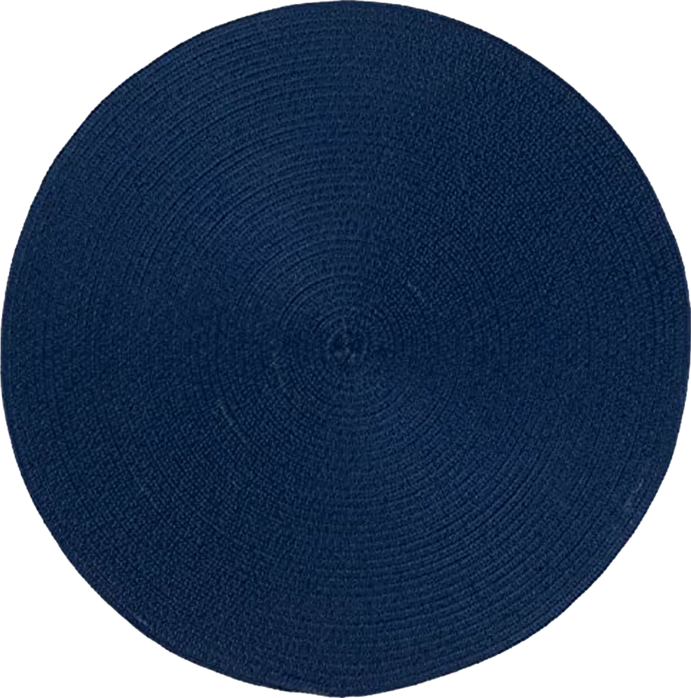 SAFAVIEH Braided Collection Area Rug - 7' Round, Navy, Handmade Country Farmhouse, Ideal for High Traffic Areas in Living Room, Bedroom (BRD402N) - 7′0″x7′0″